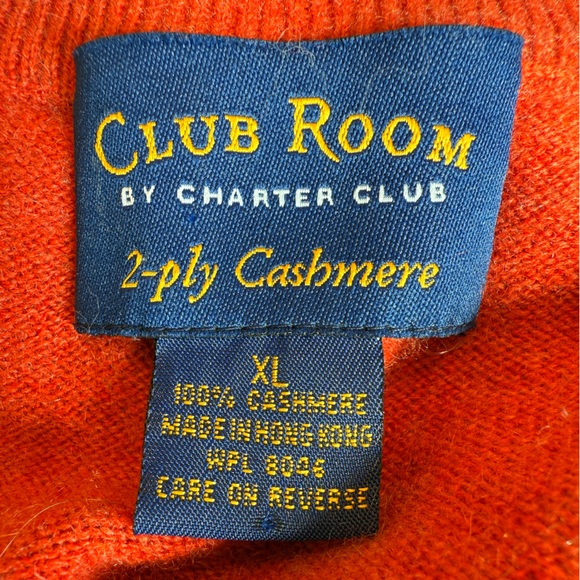 Gorgeous Deep Orange Cashmere V-Neck, Men’s XL. - Picture 3 of 8